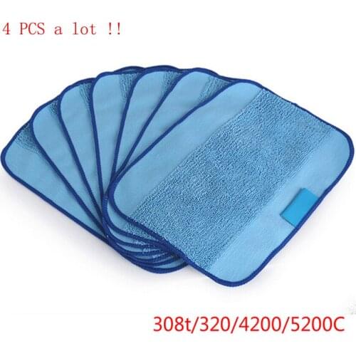 Practical 4PC Microfiber Dry Dweeping Mopping Cloths For iRobot Braava 380 380t 320 Mint 4200 5200 Robotic Resuable Home Cleaner