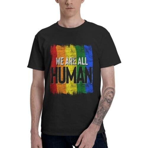 LGBT Human Grunge Tshirt Men Graphic Tee Tops Cotton T Shirt Short Sleeve Lesbian Gay Pride T-shirt Gift Idea Clothing