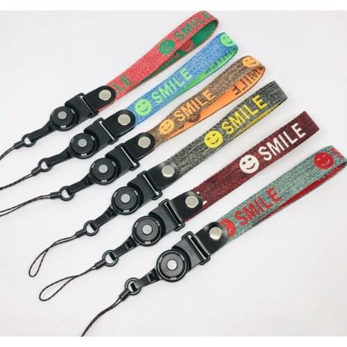 Cute smiley Lanyard Mobile Phone Strap phone hand Neck Strap cord For iPhone Keys ID Card For USB Badge Holder Hang Mobile Rope