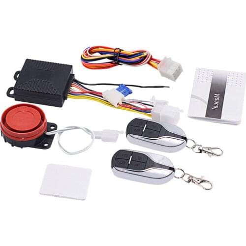 1 Set 12V Motorcycle Alarm System Horn Scooter Engine Start Keyless Entry Anti-line Cut Universal Moto Alarm Speaker (Black)