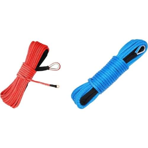 3/16 inch x 50 inch 7700 LBs Synthetic Winch Line Cable Rope with Protection Sleeve for ATV UTV