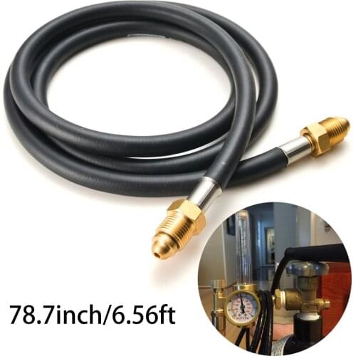 CO2 Flow Control Tube AGPtek CO2 Flow Regulator Tube Gas Hose UNF 5/8 inch 6.56 feet Standard For Mig Tig welding Assembly