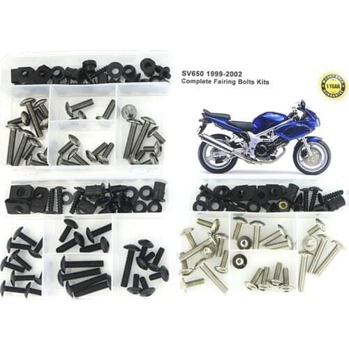 Fit For Suzuki SV650 1999 2000 2001 2002 Motorcycle Complete Full Fairing Bolts Kit Screws Steel Speed Nuts Fairing Clips