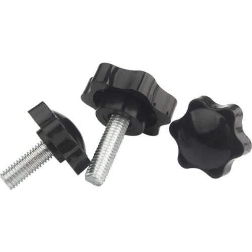 10PCS Plastic Star Shaped Head Clamping Screw Plastic Metric Machine Bolts Knob Carbon Steel Galvanization Hardware M4 M5 M6 M8
