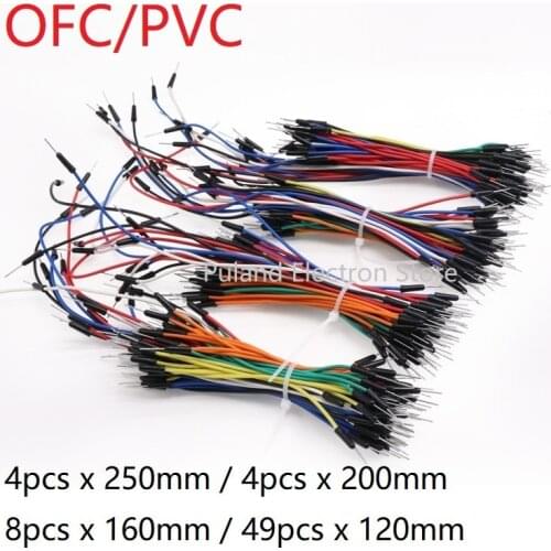 65pcs Breadboard Wire 25 20 16 12CM Solderless Power Jumper Cable Kit PVC Flexible DIY Electron Line 2 Pin Connector Mixed Color