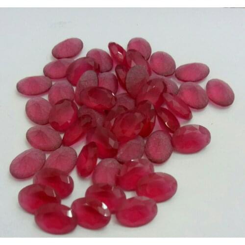 80pcs Oval 3*5mm-13*18mm Rose Color Glass Gems Glass Beads Glass Stone Synthetic Glass