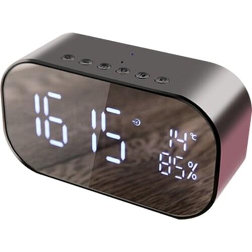 Bluetooth Speaker Alarm Clock Digital Display Alarm Clock Radio LED Wireless Subwoofer Portable Smart Clock Voice Prompt Player