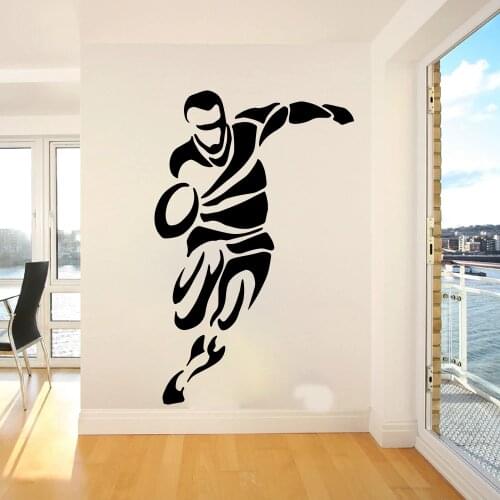Large Rugby Player Sport Wall Sticker Bedroom Playroom Football Soccer Athlete Wall Decal Kids Room Vinyl Decor