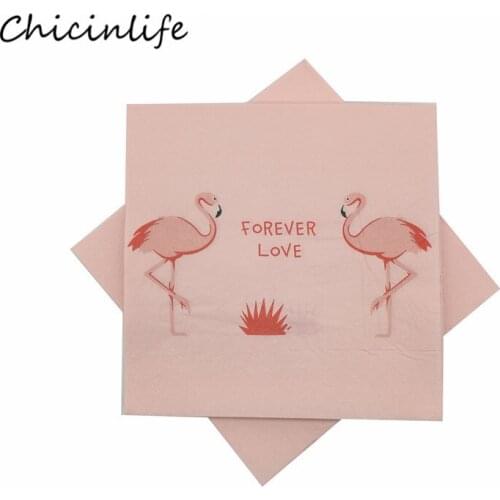 Chicinlife 20pcs/lot Flamingo Paper Napkin Bachelorette Party tissue Napkins Wedding Decoration Summer Hen Night Party Supplies