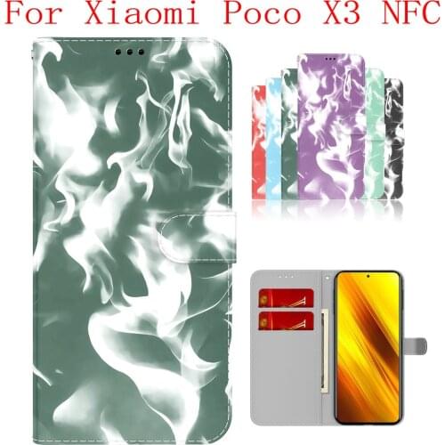 Sunjolly Case for Xiaomi Poco X3 NFC Wallet Stand Flip PU Phone Case Cover coque capa Xiaomi Poco X3 NFC Case Cover