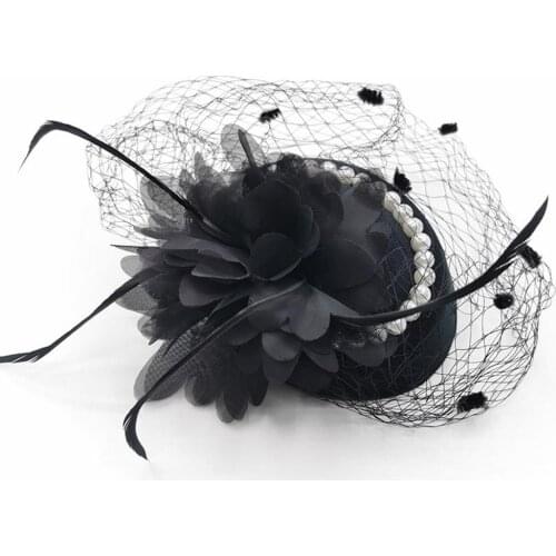 Fascinators Hat For Women Girls Cocktail Tea Party Headband Hat Women Flower Mesh Ribbons Feathers Fedoras Hat Headband