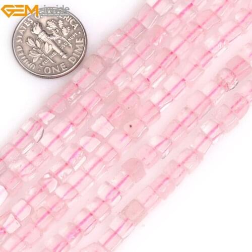 Gem-inside 4mm Natural Cube Beads Square Stone Beads For Jewelry Making DIY Jewellery Strands 15'' Christmas Gift