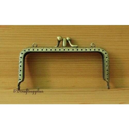 Double purse frame metal frame sewing frame clasp 12 cm x 5.5 cm anti brass Y48