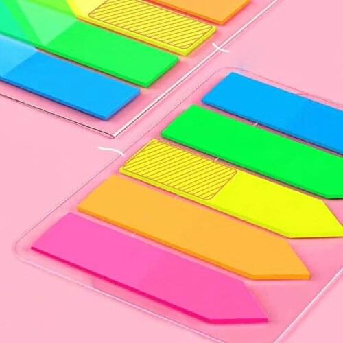 1 Sheet Fluorescence Self Adhesive Memo Pad Sticky Notes Bookmark Marker Memo Sticker Paper Student Office School Supplies