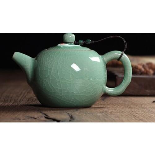 Ceramic Kung-Fu Tea Set Accessories Longquan Celadon With Filter Small Fish Single Teapot Household Tea Maker Housewarming Gift