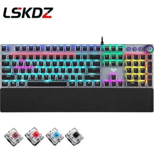 Square punk game mechanical keyboard metal panel retro keyboard backlight wired computer peripheral desktop computer USB