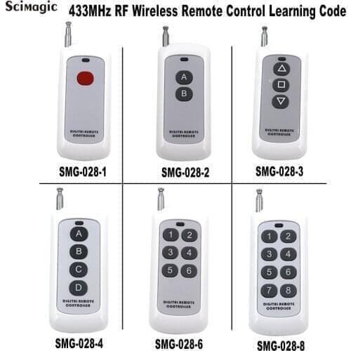 Learning Code 1527 433Mhz Remote Control RF Module Wireless 2/4 Button Antenna Reach 500m Long Range For Lamps Lights Gate Door
