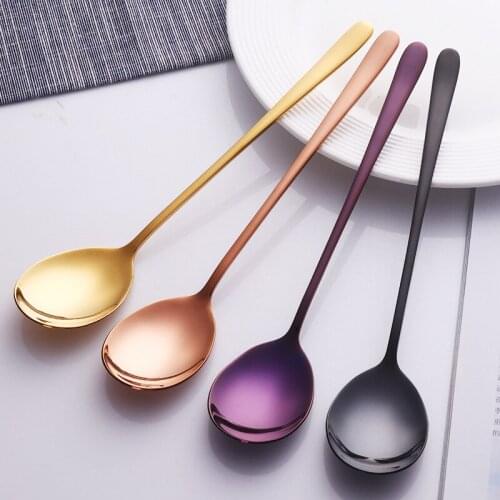 2/4pcs/set Korean Spoon Stainless Steel Home Creative Large Ladle Spoon Cute Adult Dinner Main Meal Spoon