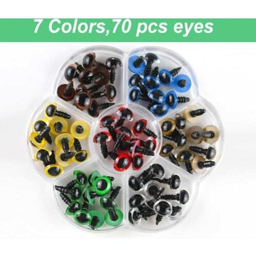 8mm,10mm,12mm Toy Accessories Box Plastic Colroful Eyes Art Bean Eyes Safe Screw Eyes Plush Doll DIY Toy Material Accessory