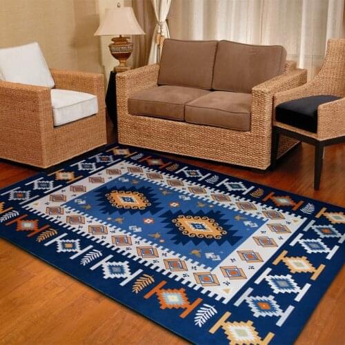 Mediterranean Style Rug Linter Bed Bedroom Stylish Living Room Sofa Tea Table Anti-skid Carpet
