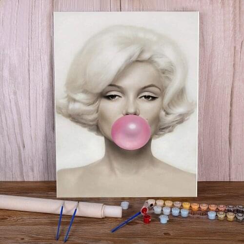 Marilyn Monroe DIY Paint By Numbers Set Oil Paints 40*50 Picture By Numbers Photo New Design For Kids For Drawing Wholesale
