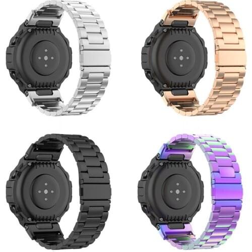 Metal Strap For Amazfit T-Rex Strap A1918 Stainless Steel Watch Band For Huami Amazfit T Rex Pro Wristband Bracelet Accessories