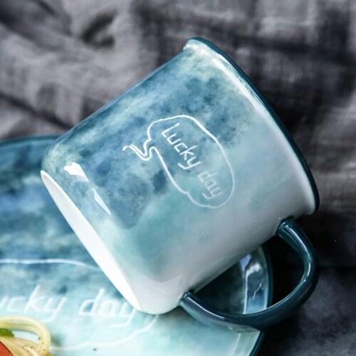 Cute Reusable Coffee Cup Bone China Ceramic Funny Coffee Mugs Personalized Creative Tazas Desayuno Home Drinkware QOO50MK