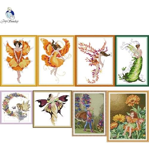 Butterfly Fairy Series Patterns Counted Cross Stitch Kits Sale Printed On Canvas for Embroidery Thread Set Home Decor Needlework