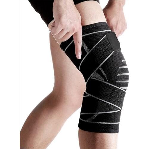 Pressurized Elastic Knee Pads Cycling Running Compression Kneepad Bike Bicyle Outdoor Sport Knee Protector Medial Brace Pads