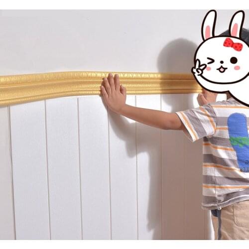 3D Foam Wall Sticker Self Adhesive Waterproof Baseboard Wallpaper Border Wall Sticker Living Room Bedroom Home Decoration Border