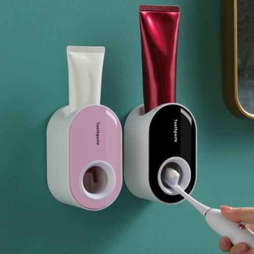 Wall Mount Toothpaste Dispenser Automatic Toothpaste Squeezer Toothbrush Holder Toothpaste Squeezers Rack Bathroom Accessories