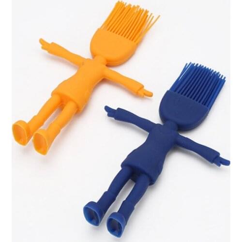 New Doll Shape Silicone Brush Cream Butter Spatula Mixing Batter Scraper Brush Silicone Baking Tool Children Shape E114