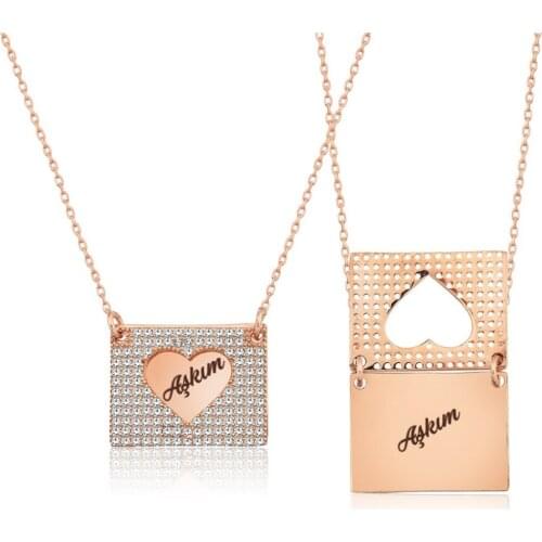 Name Post Silver Letter Necklace DN62