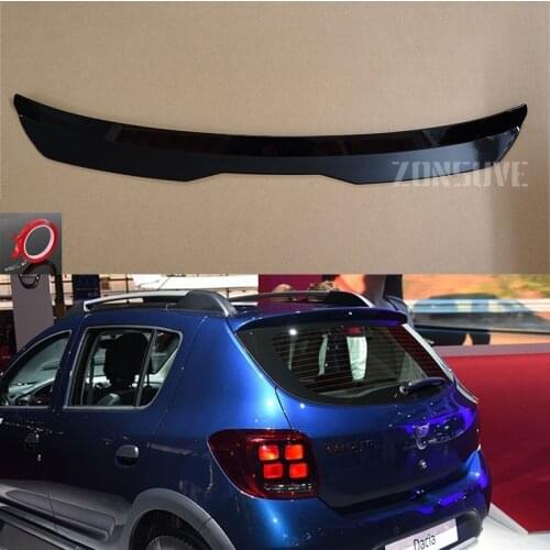 Use For Dacia Sandero 2017 Year Roof Spoiler Carbon Fiber Look Accessories Body Kit Factory Style