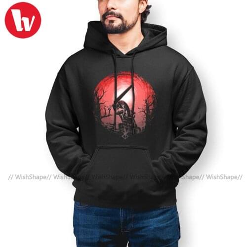 Casual Anime Berserk Manga Hoodies Sunset Glow Berserk Hoodie Warm Cotton Hoodies Loose Long Length Pullover Hoodie Oversize