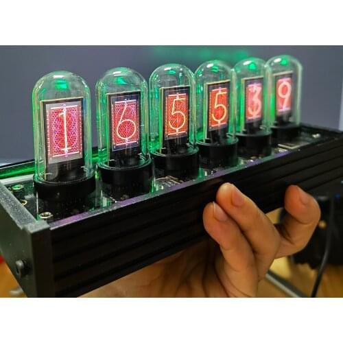 Pseudo-glow Tube Programmable Display IPS Screen RGB Clock Desktop Creative Ornaments Digital Clock Colorful LED Picture Display