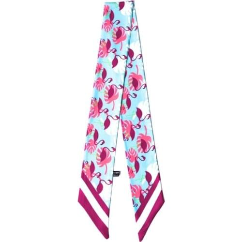 Flamingo Pink Banana Leaf Lady Riband Bags Scarf Small Ribbon Hair Band Girl Gift Bandeaus Choker Drop Shipping BD149