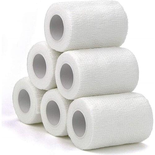 6 PACK Self-Adhesive Bandage Wrap Tape Waterproof Breathable Elastic Cohesive First Aid Tape Medical Health Care Therapy