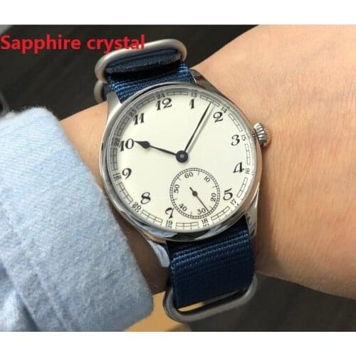 Sapphire Crystalnew fashion 44mm NO logo Enamel White dial Asian 6498 17 jewels movement Mens Mechanical watches GR45-20