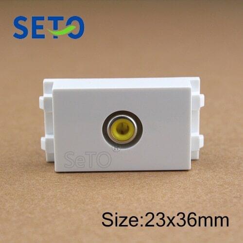 SeTo 128 Type Audio Yellow Module Free Welding Video Connector Keystone For Wall Plate Socket