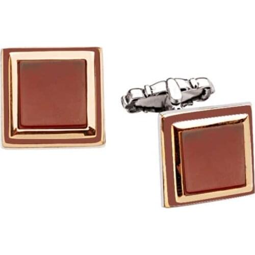 Silver Agate Stone Cufflinks