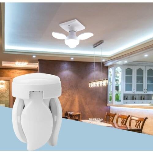6500K LED Garage Lamp E27 Lamp Head Deformable Folding Adjustable Ceiling Lamp Workshop Lights Flower Light Decoration Lighting
