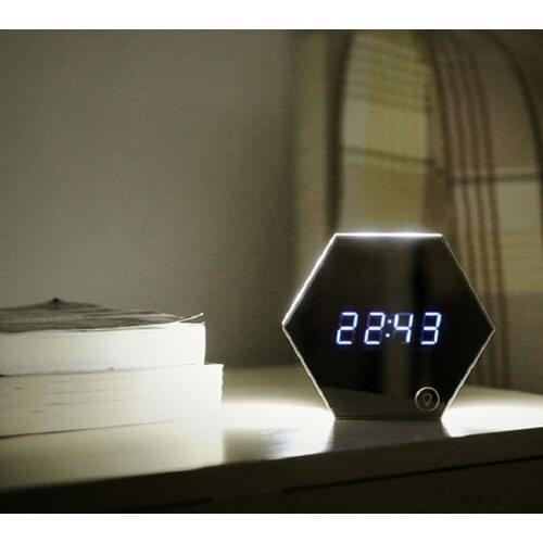 LED Alarm Clock Despertador Saat Mirror multifunction Electronic desk clock Reveil Reloj Wekker Despertador Night Light Clocks