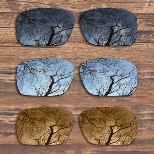ToughAsNails 3 Pairs Black.Silver.Peach Gold Polarized Replacement Lenses for Oakley Holbrook OO9102 Sunglasses