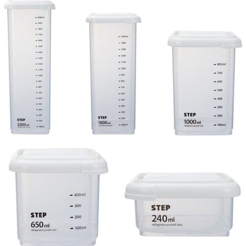 Vacuum Food Plastic Coffee Sealed Cans Set With Scale Bar Mark Square Kitchen Storage Box Innovative Grain Storage Box