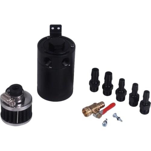 Billet Aluminum Engine Baffled Universal Oil Catch Can Tank with Oil Separator for BMW