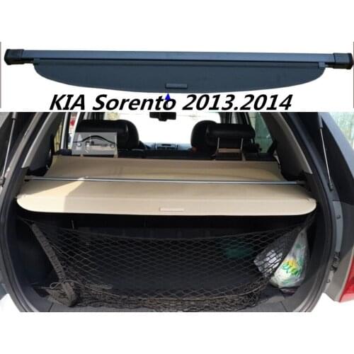 Car Rear Trunk Security Shield Cargo Cover For KIA Sorento 2013.2014 ( black, beige)