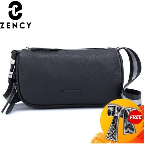 Zency Soft Genuine Leather Chest Bags Simple Casual Female Messenger Bag Multi-functional Large Capacity Womens Outdoor Bag