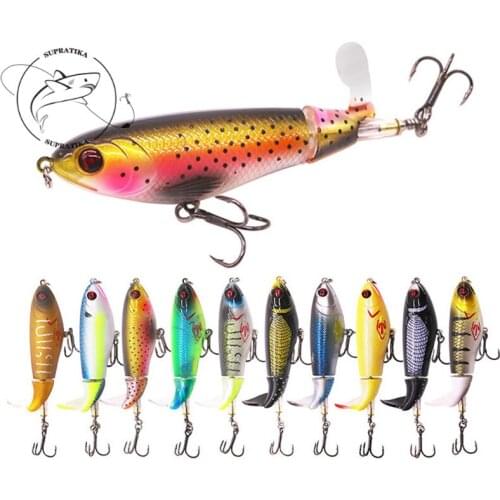 105mm/17g Artificial Pencil Floating Plastic Fishing Bait 3D Eyes Rotate Soft Tail High Quality Bionic Fishing Lure Hard Lure