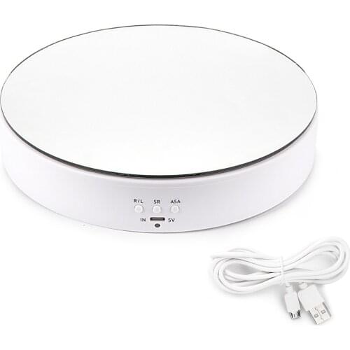 3 Speed 19.5CM Electric Rotating Mirror Jewelry Display Stand Party Cake Video Photography Display Stand